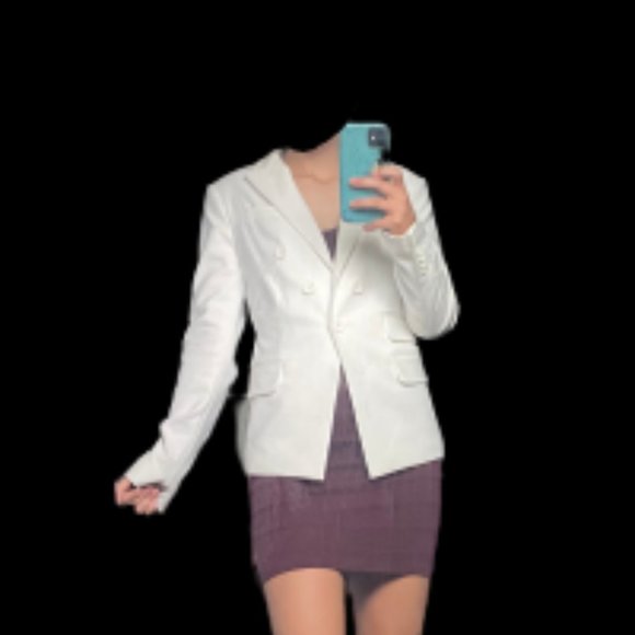 White Single Breasted Blazer - Picture 3 of 4